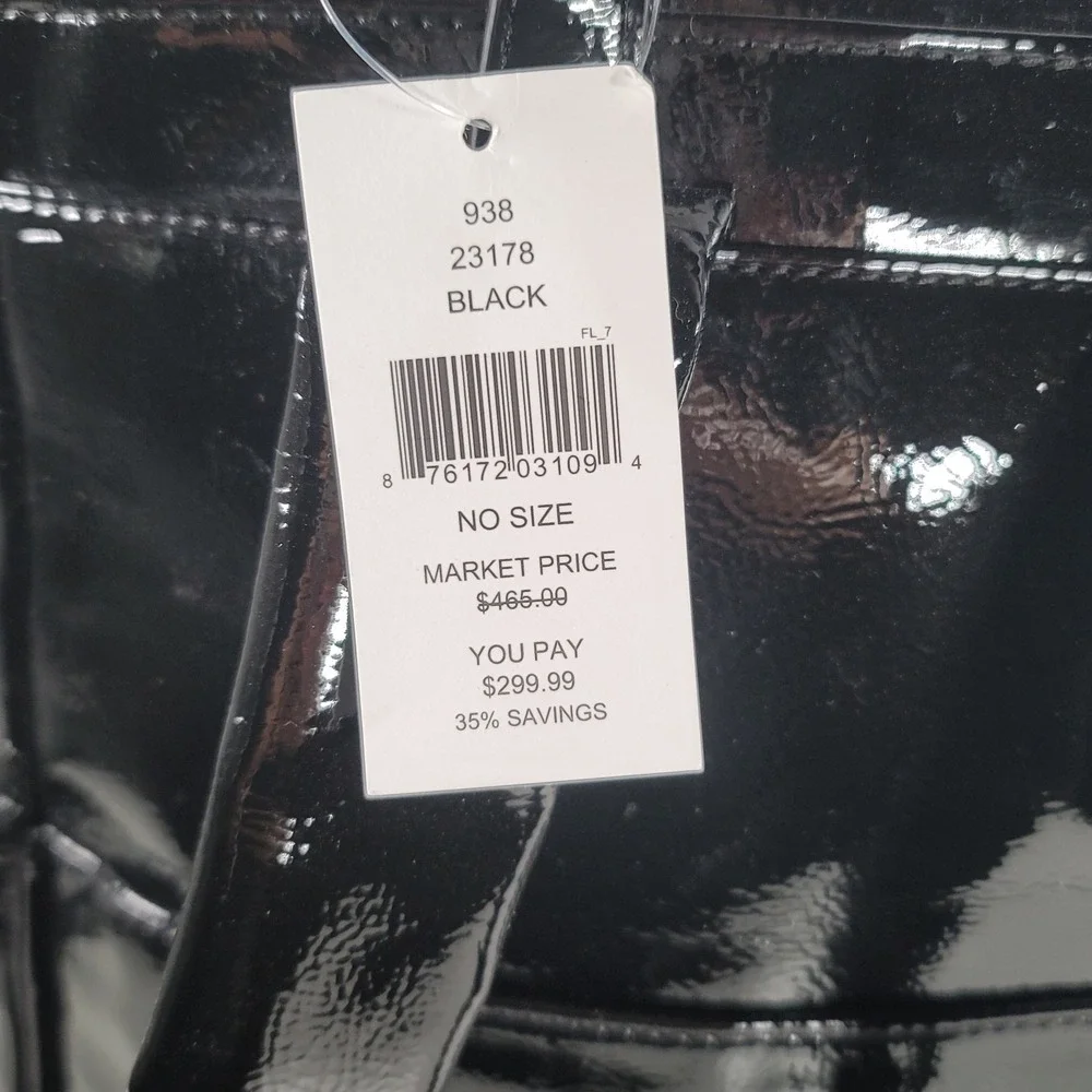Eric Javits New York Black Patent Leather Backpack Gold Hardware NWT